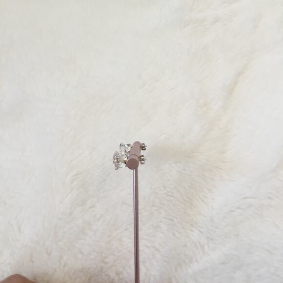 Sterling Silver Crystals Stud Earrings - Picture 6 of 6